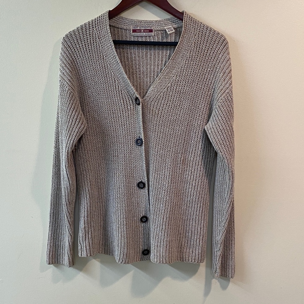 Best Authentic True Mark Classic Beige Knit Cardigan